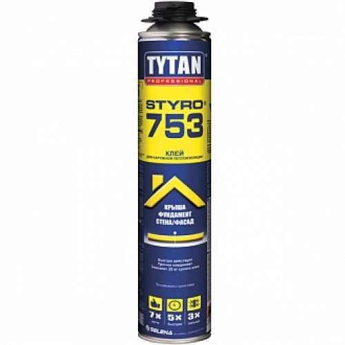 Клей-пена TYTAN О2 Styro 753 полиуретановая 750 мл