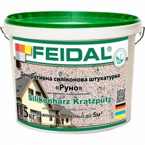 Декоративная штукатурка барашек Feidal Silikonharz Kratzputz 1,5 мм 15 кг
