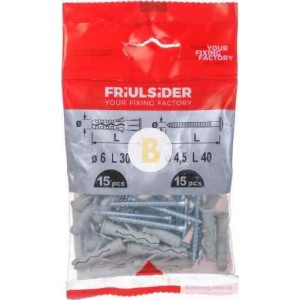 Дюбель распорный с шурупом 6x30 мм 15 шт 6х30 мм 15 шт Friulsider