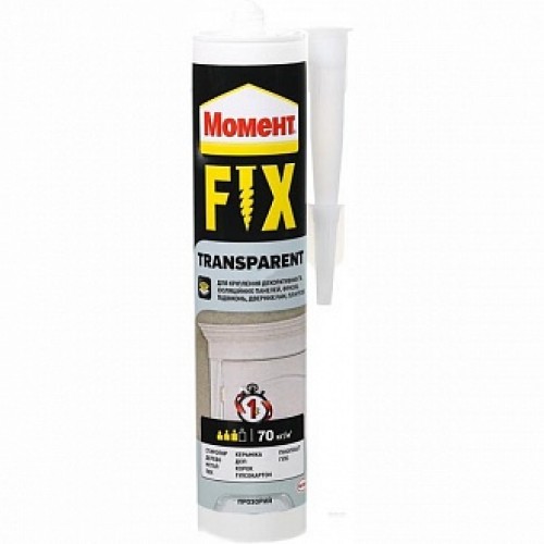 Монтажный клей Момент Момент Transparent Fix 280 г в магазине Buildmag Монтажный клей Момент Момент Transparent Fix 280 г