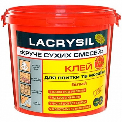 Клей для плитки и мозаики Lacrysil Круче сухих смесей 8 кг