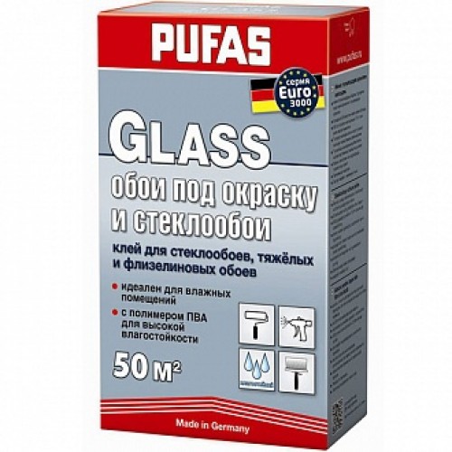 Клей для обоев PUFAS Glass 500 г в магазине Buildmag Клей для обоев PUFAS Glass 500 г