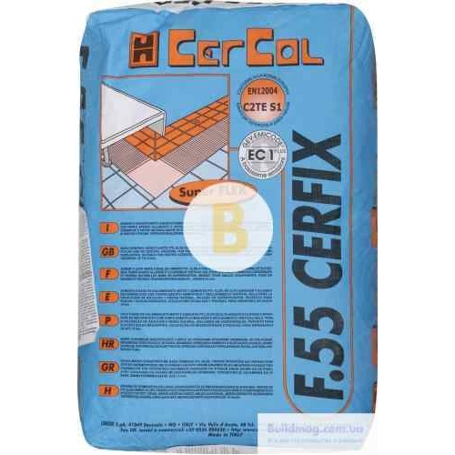 Клей для плитки Cercol F.55 Cerfix 25 кг