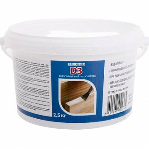 Клей для дерева D-3 Euromix 2,5 кг в магазине Buildmag Клей для дерева D-3 Euromix 2,5 кг