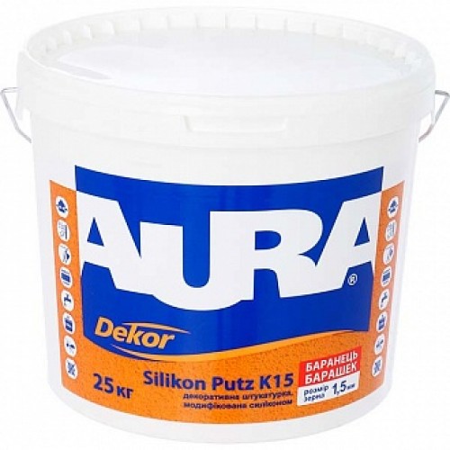 Декоративная штукатурка барашек Aura Dekor Silikon Putz К15 1,5 мм 25 кг в магазине Buildmag Декоративная штукатурка барашек Aura Dekor Silikon Putz К15 1,5 мм 25 кг