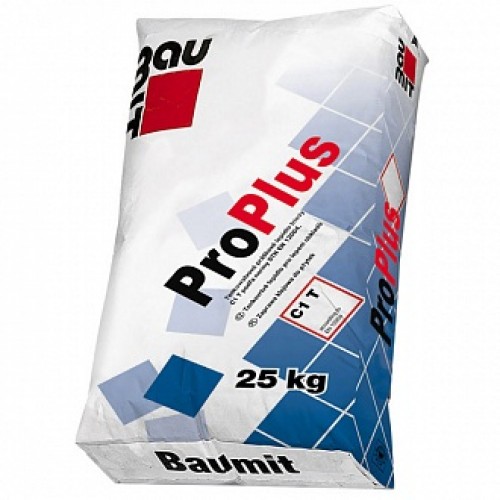 Клей для плитки Baumit Pro Plus 25 кг в магазине Buildmag Клей для плитки Baumit Pro Plus 25 кг