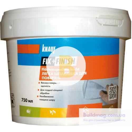 Шпаклевка ремонтная Knauf F+F для поверхности легкая 750 мл в магазине Buildmag Шпаклевка ремонтная Knauf F+F для поверхности легкая 750 мл
