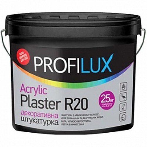 Декоративная штукатурка короед PROFILUX Acrylic Plaster R 20 2 мм 25 кг в магазине Buildmag Декоративная штукатурка короед PROFILUX Acrylic Plaster R 20 2 мм 25 кг