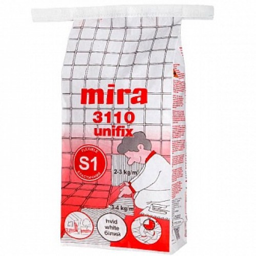 Клей для плитки Mira 3110 Unifix 5 кг в магазине Buildmag Клей для плитки Mira 3110 Unifix 5 кг