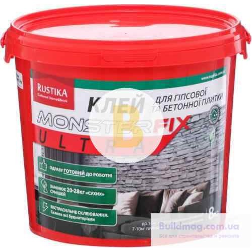 Клей для плитки RUSTIKA Ultra 8 кг в магазине Buildmag Клей для плитки RUSTIKA Ultra 8 кг