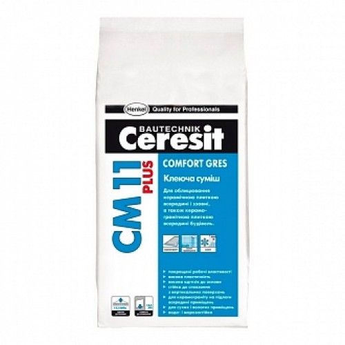 Клей для плитки Ceresit СМ 11 Plus 5 кг в магазине Buildmag Клей для плитки Ceresit СМ 11 Plus 5 кг