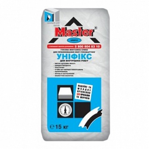 Клей для гипсокартона Master Unifix 15 кг в магазине Buildmag Клей для гипсокартона Master Unifix 15 кг