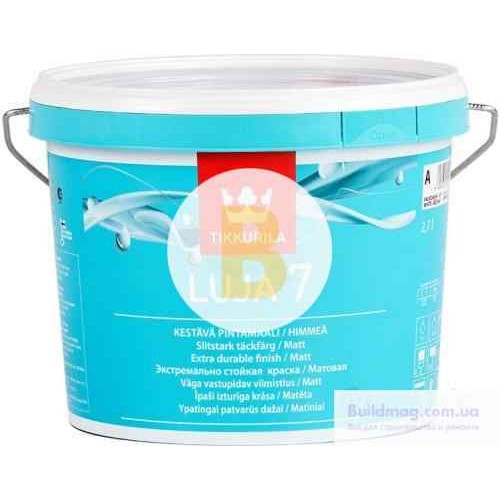 Краска TIKKURILA luja 7, база А белый 2,7 л 3,4 кг