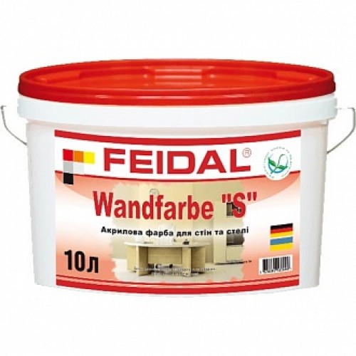 Краска акриловая Feidal Wandfarbe "S" мат белый 5 л в магазине Buildmag Краска акриловая Feidal Wandfarbe "S" мат белый 5 л