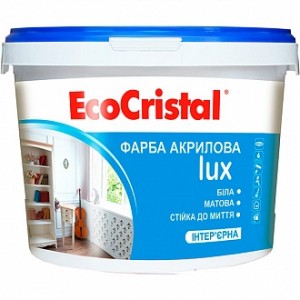 Краска латексная водоэмульсионная EcoCristal Люкс ИР-233 База С мат база под тонировку 0,9 л