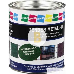 Краска Denber Metal Hit молотковая салатовый шелковистый мат 0,75 л