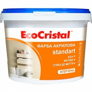 Краска акриловая водоэмульсионная EcoCristal EcoCristal Стандарт ИР-231 мат белый 1 л