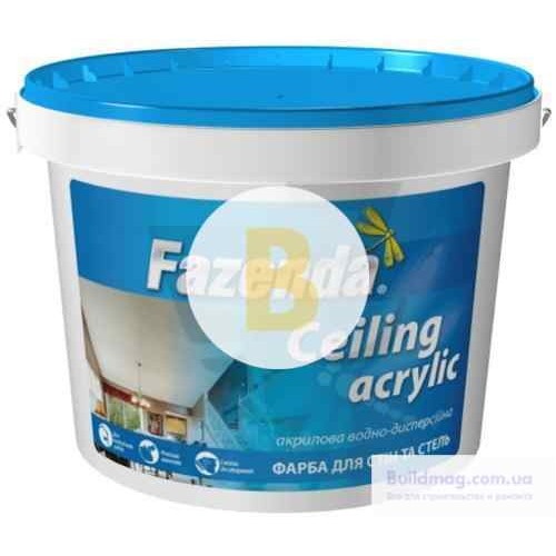 Краска акриловая Fazenda Ceiling мат 1,2 кг в магазине Buildmag Краска акриловая Fazenda Ceiling мат 1,2 кг