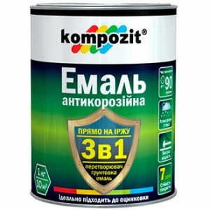 Эмаль Kompozit антикоррозийная 3 в 1 желтый шелковистый мат 0,75 кг