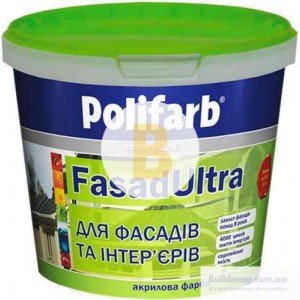 Краска акриловая Polifarb ФасадУльтра мат белый 4.2 кг