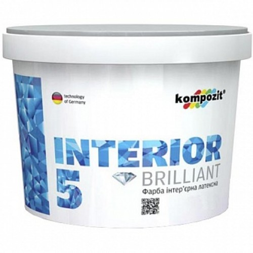 Краска Kompozit INTERIOR 5 белый 4,7 л 7 кг в магазине Buildmag Краска Kompozit INTERIOR 5 белый 4,7 л 7 кг