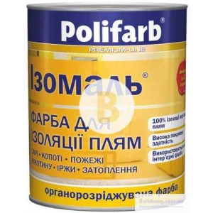 Краска Polifarb для изоляции пятен Изомаль белый мат 1.1 кг