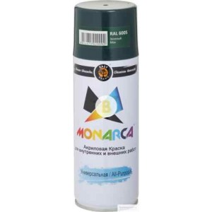 Краска аэрозольная универсальная MONARCA RAL 6005 зеленый мох глянец 520 мл 270 г