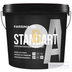 Краска фасадная латексная Farbmann Standart A база LА мат белый 9 л