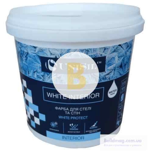 Краска водоэмульсионная UniSil White interior мат белый 1,4 кг в магазине Buildmag Краска водоэмульсионная UniSil White interior мат белый 1,4 кг