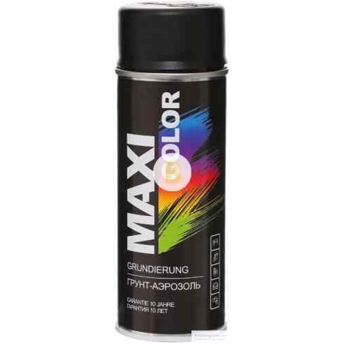 Грунт аэрозольный Maxi Color черный 400 мл в магазине Buildmag Грунт аэрозольный Maxi Color черный 400 мл