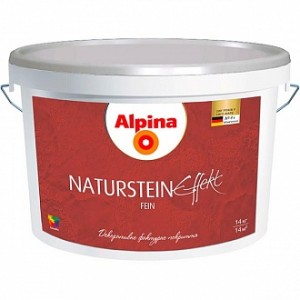 Краска декоративная Effect Naturstein fein B1 Alpina белый 14 кг