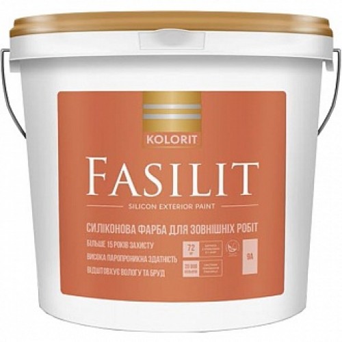 Краска Kolorit Fasilit LА белый 4,5 л 6,3 кг в магазине Buildmag Краска Kolorit Fasilit LА белый 4,5 л 6,3 кг