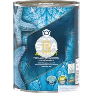 Краска акриловая Eskaro Akzent SPA полуглянец белый 0.9 л