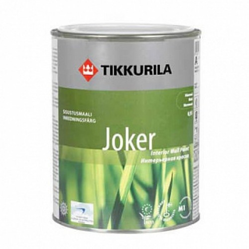 Краска TIKKURILA Joker, база А белый 0,9 л 1,2 кг в магазине Buildmag Краска TIKKURILA Joker, база А белый 0,9 л 1,2 кг