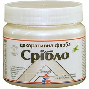 Краска декоративная акриловая Ircom Decor серебряный 0,1 л