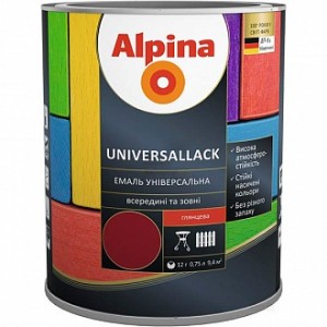 Эмаль алкидная Alpina Universallack шоколадный глянец 0.75 л