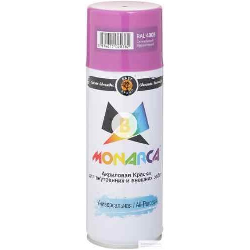 Краска аэрозольная универсальная MONARCA RAL 4008 фиолетовый глянец 520 мл 270 г в магазине Buildmag Краска аэрозольная универсальная MONARCA RAL 4008 фиолетовый глянец 520 мл 270 г