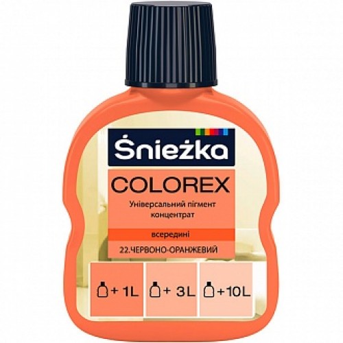 Пигмент Sniezka Colorex красно-оранжевый 100 мл в магазине Buildmag Пигмент Sniezka Colorex красно-оранжевый 100 мл