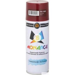 Краска аэрозольная универсальная MONARCA RAL 3005 винно-красный глянец 520 мл 270 г