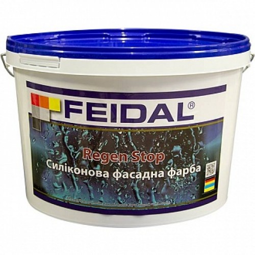Краска силиконовая Feidal Regen Stop прозрачная мат база под тонировку 1 л в магазине Buildmag Краска силиконовая Feidal Regen Stop прозрачная мат база под тонировку 1 л