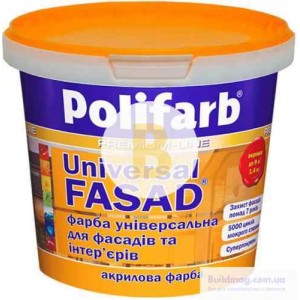 Краска акриловая Polifarb Универсалфасад мат белый 1.4 кг