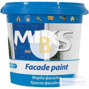 Краска акриловая водоэмульсионная MIKS Color фасадная мат белый 1 л 1,4 кг