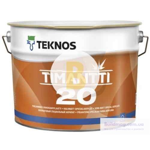 Краска интерьерная акрилатная TEKNOS TIMANTTI 20 база 1 полумат белый 0,9 л