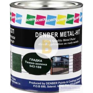 Краска Denber Metal Hit гладкая темно-зеленый глянец 0,75 л