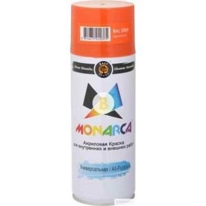 Краска аэрозольная в баллончике MONARCA RAL 2004 оранжевый глянец 520 мл 270 г