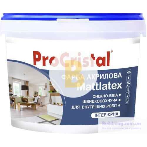 Краска акриловая ProCristal Mattlatex ИР-232 мат белый 3 л в магазине Buildmag Краска акриловая ProCristal Mattlatex ИР-232 мат белый 3 л