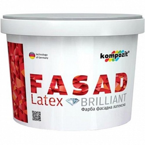 Краска Kompozit FASAD Latex белый 0,9 л 1,4 кг в магазине Buildmag Краска Kompozit FASAD Latex белый 0,9 л 1,4 кг