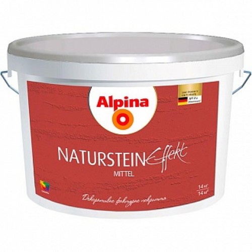 Краска декоративная Effect Naturstein mittel Alpina белый 7 кг в магазине Buildmag Краска декоративная Effect Naturstein mittel Alpina белый 7 кг