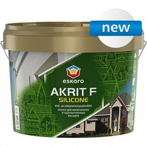 Краска Eskaro Akrit Fasad Silicone белый 9 л 10,8 кг в магазине Buildmag Краска Eskaro Akrit Fasad Silicone белый 9 л 10,8 кг
