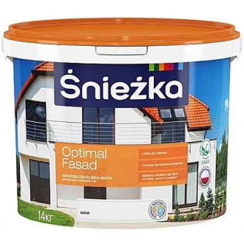 Краска Sniezka Optimal Fasad белый 5 л в магазине Buildmag Краска Sniezka Optimal Fasad белый 5 л